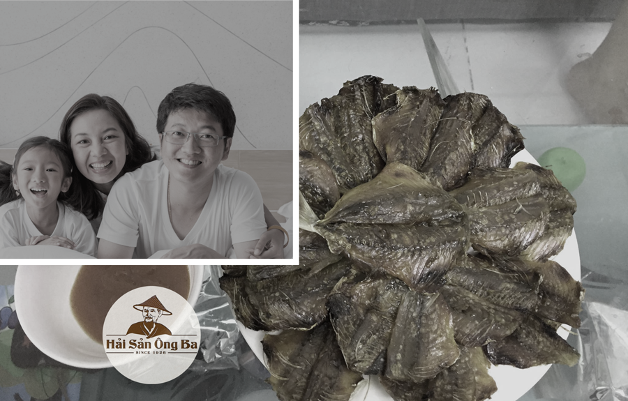 gia đình, cá chỉ vàng, bát tương ớt, món ăn trên bàn