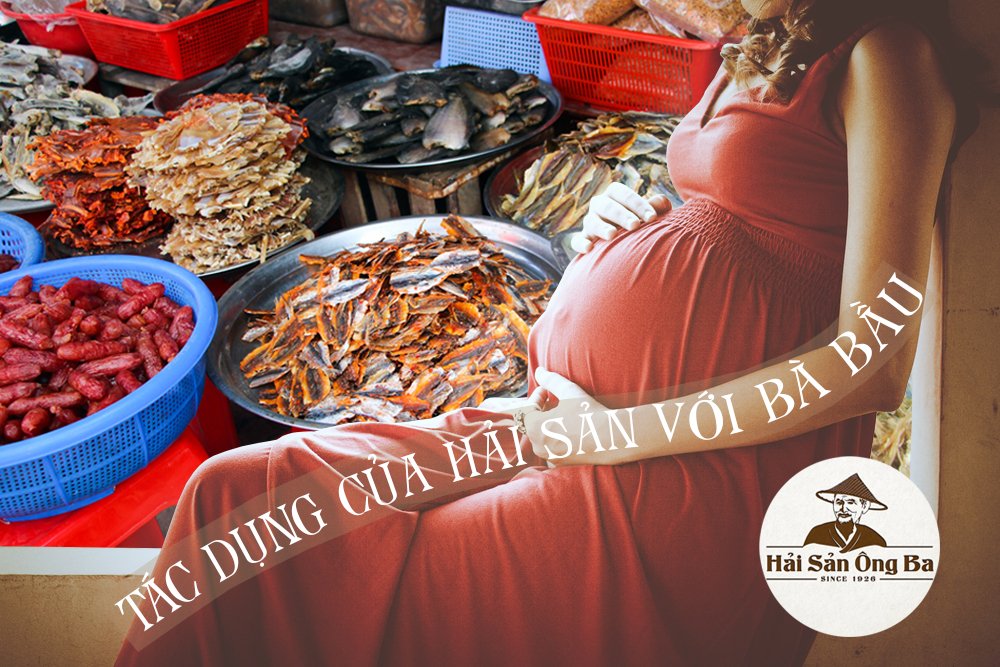 bà bầu, 1 người đang ngồi, hải sản, đoạn văn bản,