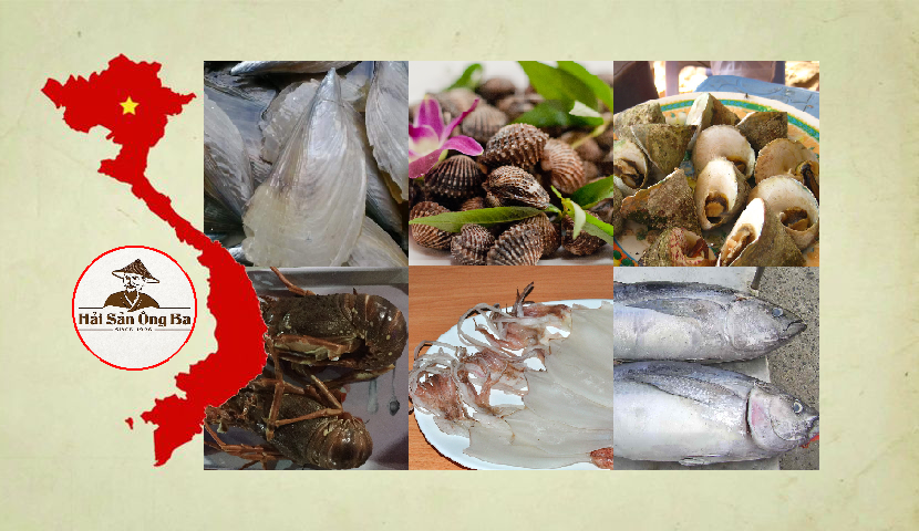 hải sản, món ăn, hình chữ s việt nam, mực một nắng, cá ngừ, sò huyết, tôm hùm, ốc vú nàng, ốc biên mai