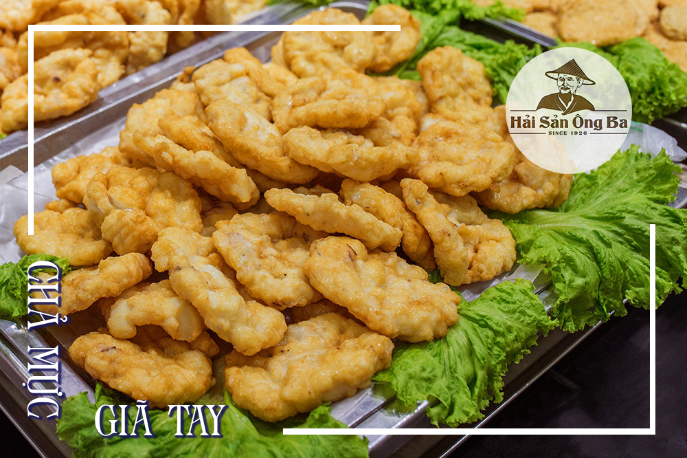 chả mực giã tay, chả mực rán, chả mực Hạ Long hấp dẫn