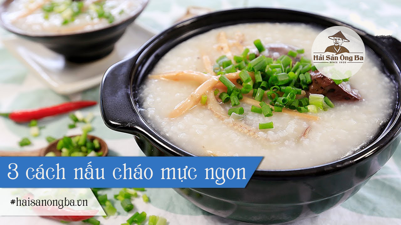 cháo mực, cách nấu cháo mực
